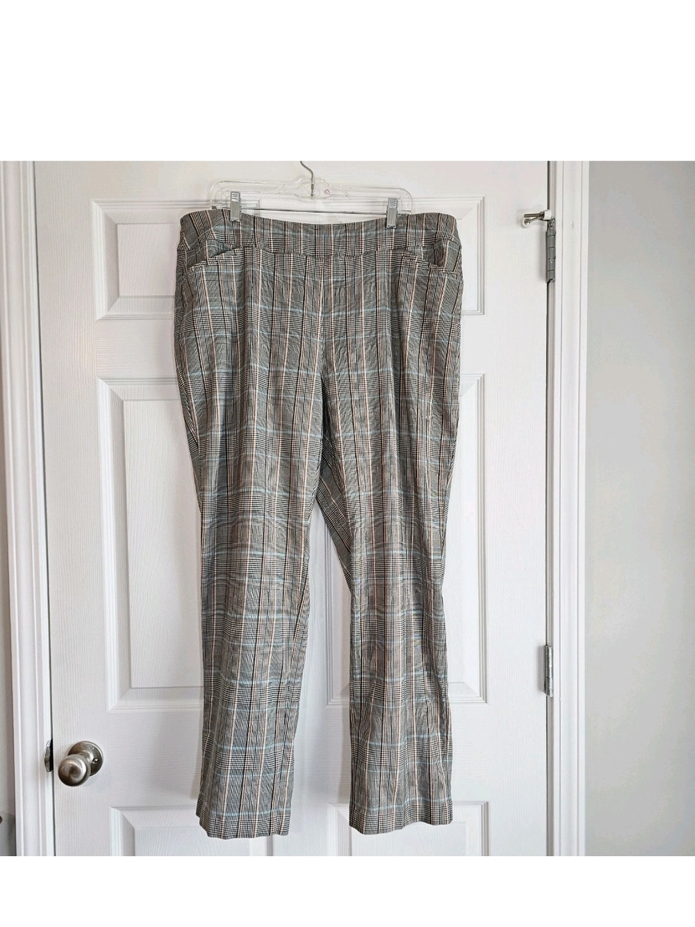 Talbots Womens Plus Pants Multicolor Plaid Ankle 20W Business Casual Academia